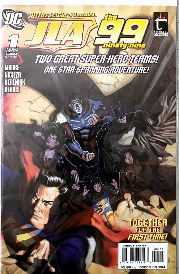 Justice League of America / The 99 #1 (2010) DC Comics / Teshkeel Comics cover