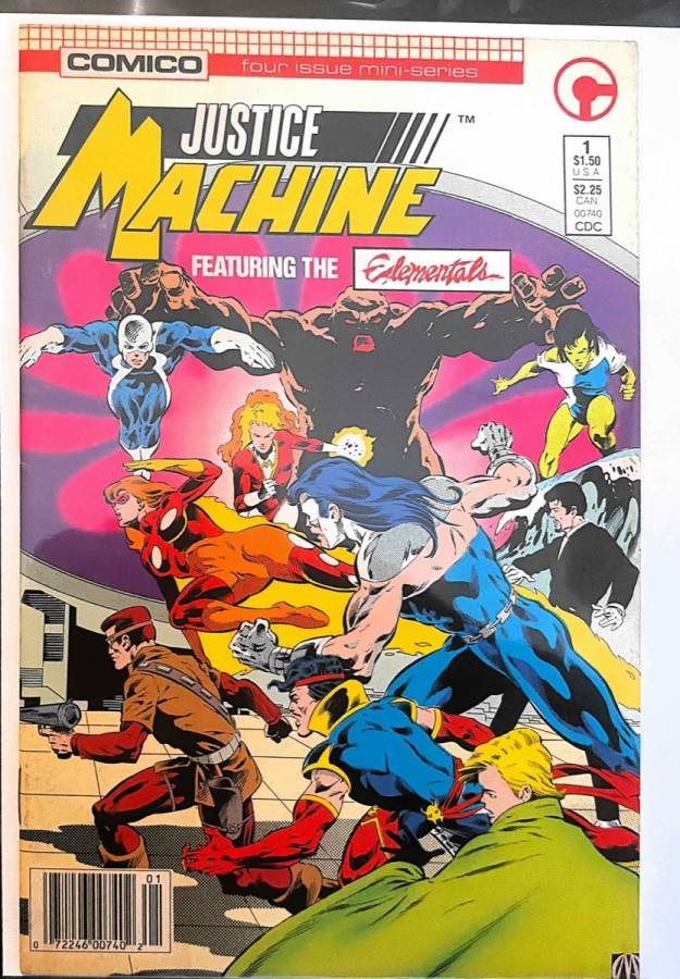 Justice Machine featuring the Elementals #1 (1986) Comico NM cover