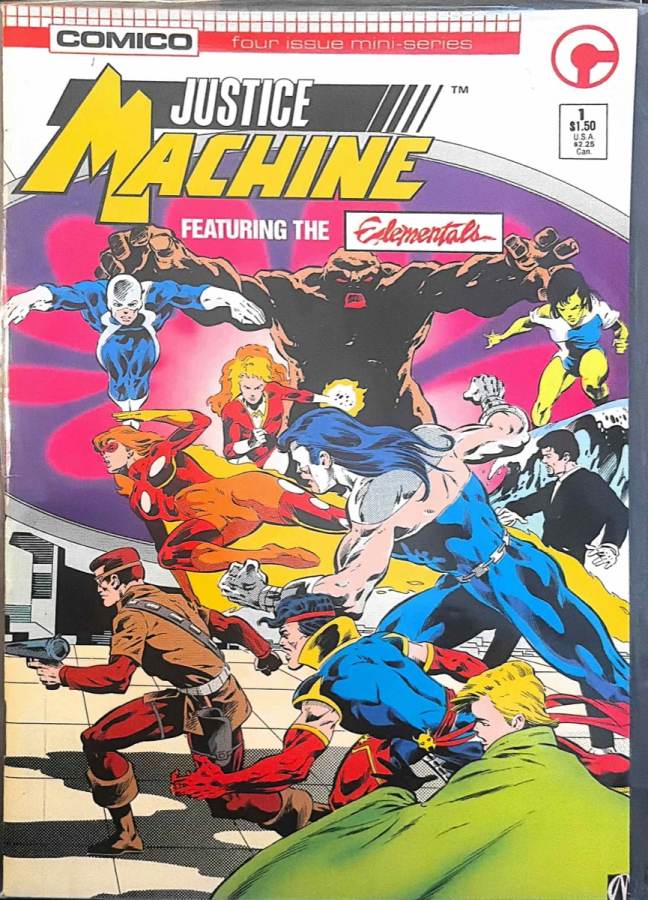 Justice Machine featuring the Elementals #1 (1986) Comico NM cover