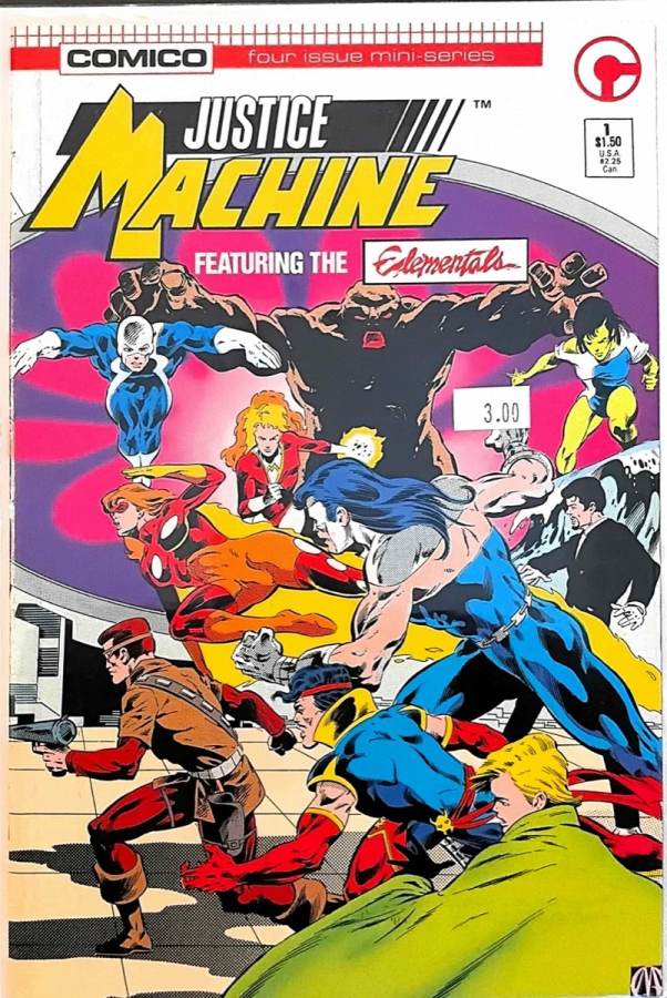 Justice Machine featuring the Elementals #1 (1986) Comico VF cover