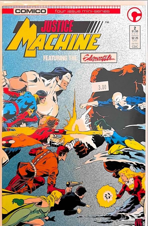 Justice Machine featuring the Elementals #2 (1986) Comico VF cover