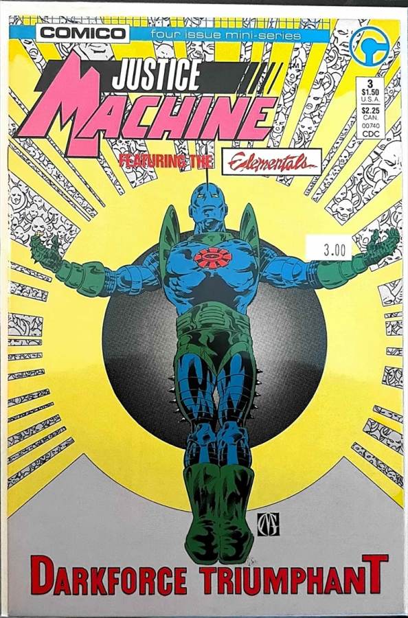 Justice Machine featuring the Elementals #3 (1986) Comico VF cover