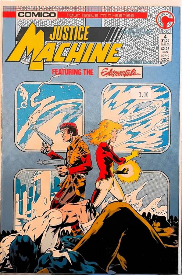Justice Machine featuring the Elementals #4 (1986) Comico VF cover