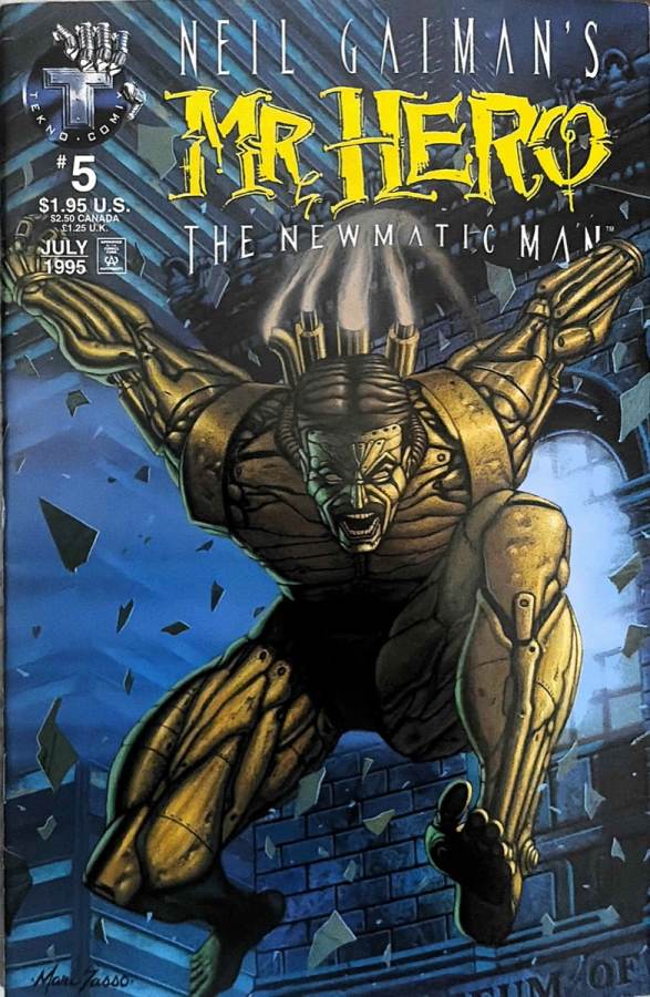 Neil Gaiman's Mr. Hero the Newmatic Man #5 (1995) Tekno Comics VF/NM cover