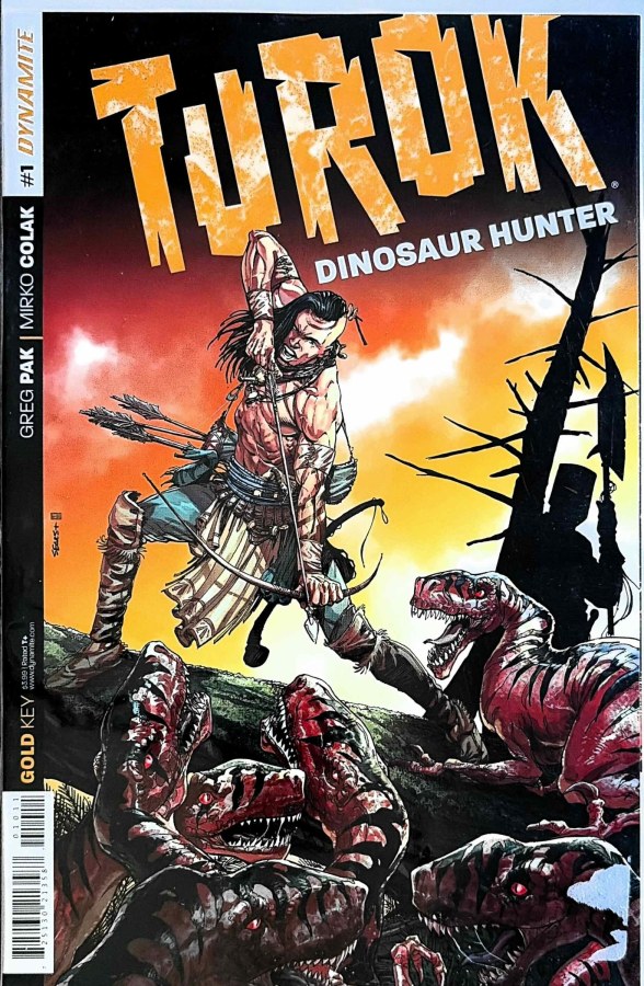 Turok: Dinosaur Hunter #1 (2014) Dynamite gold/platinum/silver edition cover